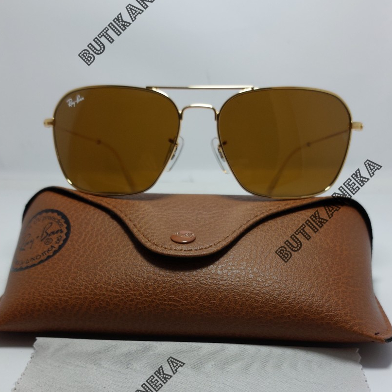 Kacamata Rayban Caravan 3136 Original Gold Brown