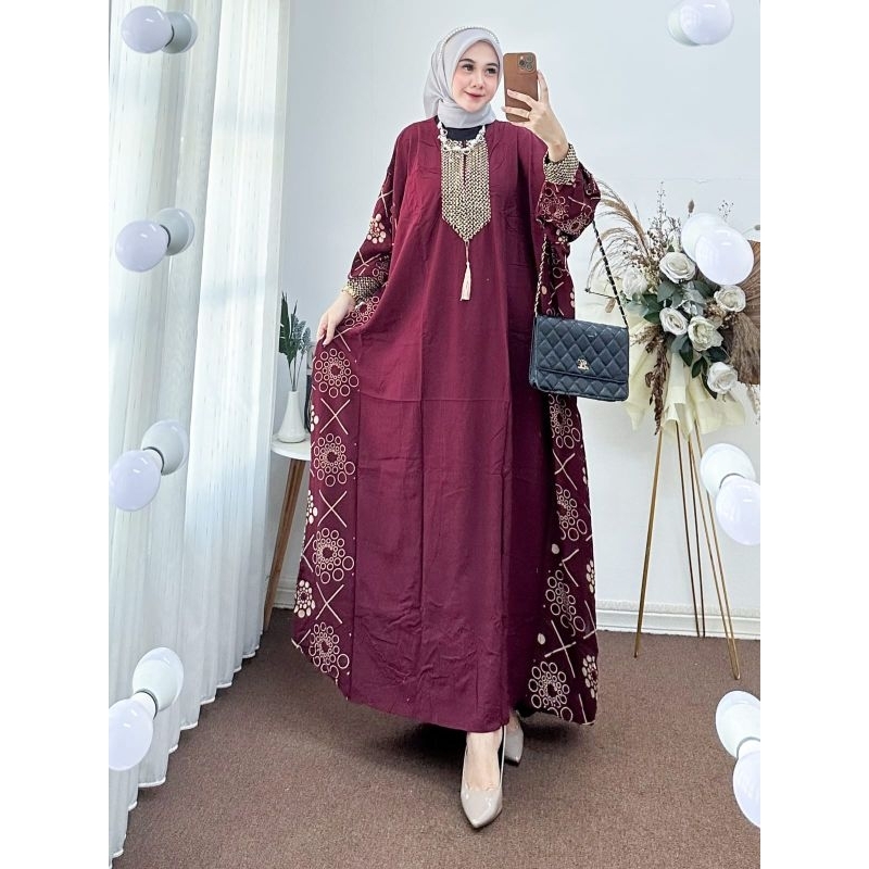 Gamis Kaftan Renda Tiara Jumbo Murah