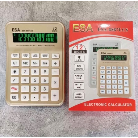 

Kalkulator 12 digit Layar Lcd Led Calculator Besar Esa 8887Lcs Original