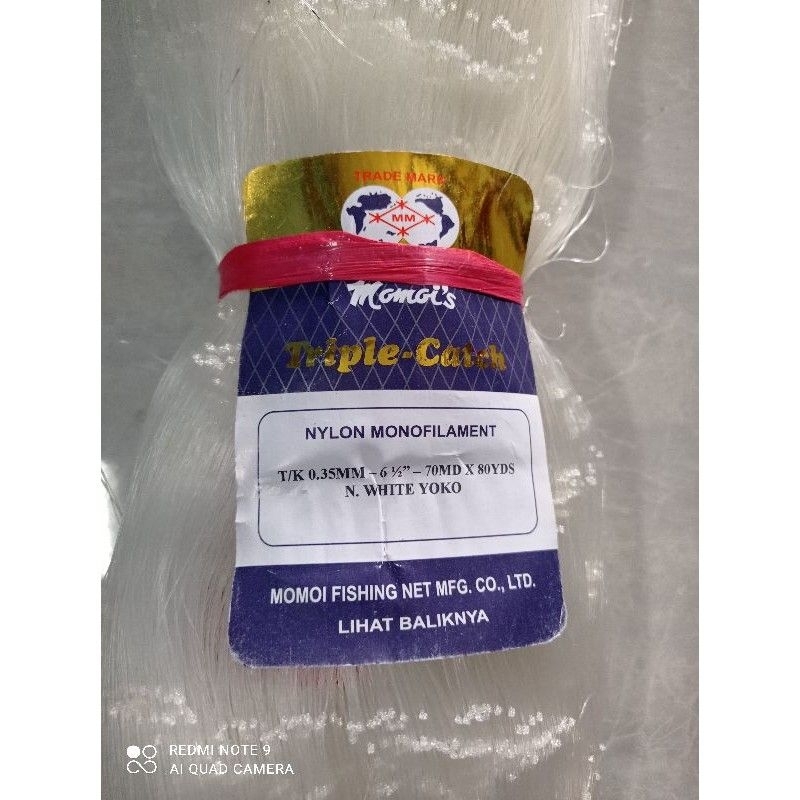 JARING IKAN MOMOI 6½ INCHI 0.35 70MD/80YDS YOKO PUKAT JALA JARING IKAN MOMOI