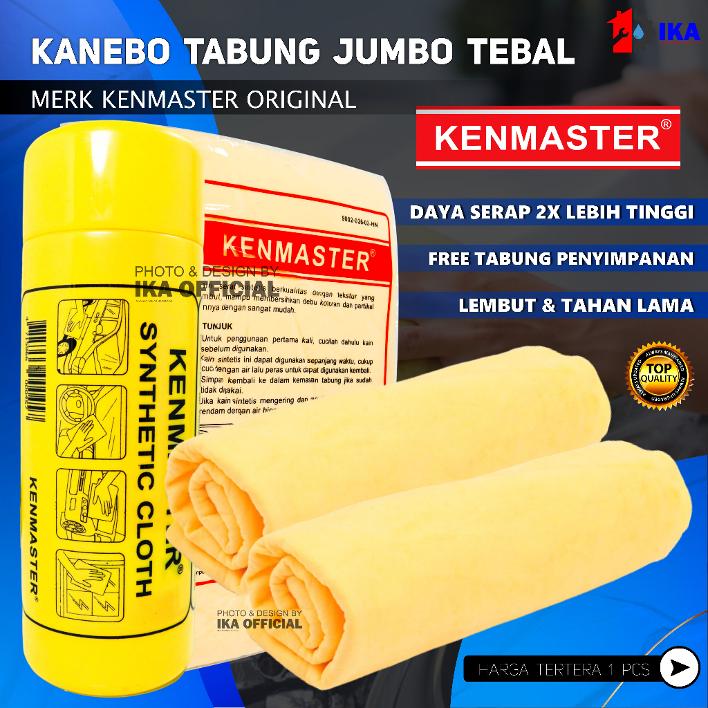 Lap Kanebo Kenmaster Chamois Jumbo Besar Super Quality Synthetic Lap Kanebo Kenmaster - Plas Chamois