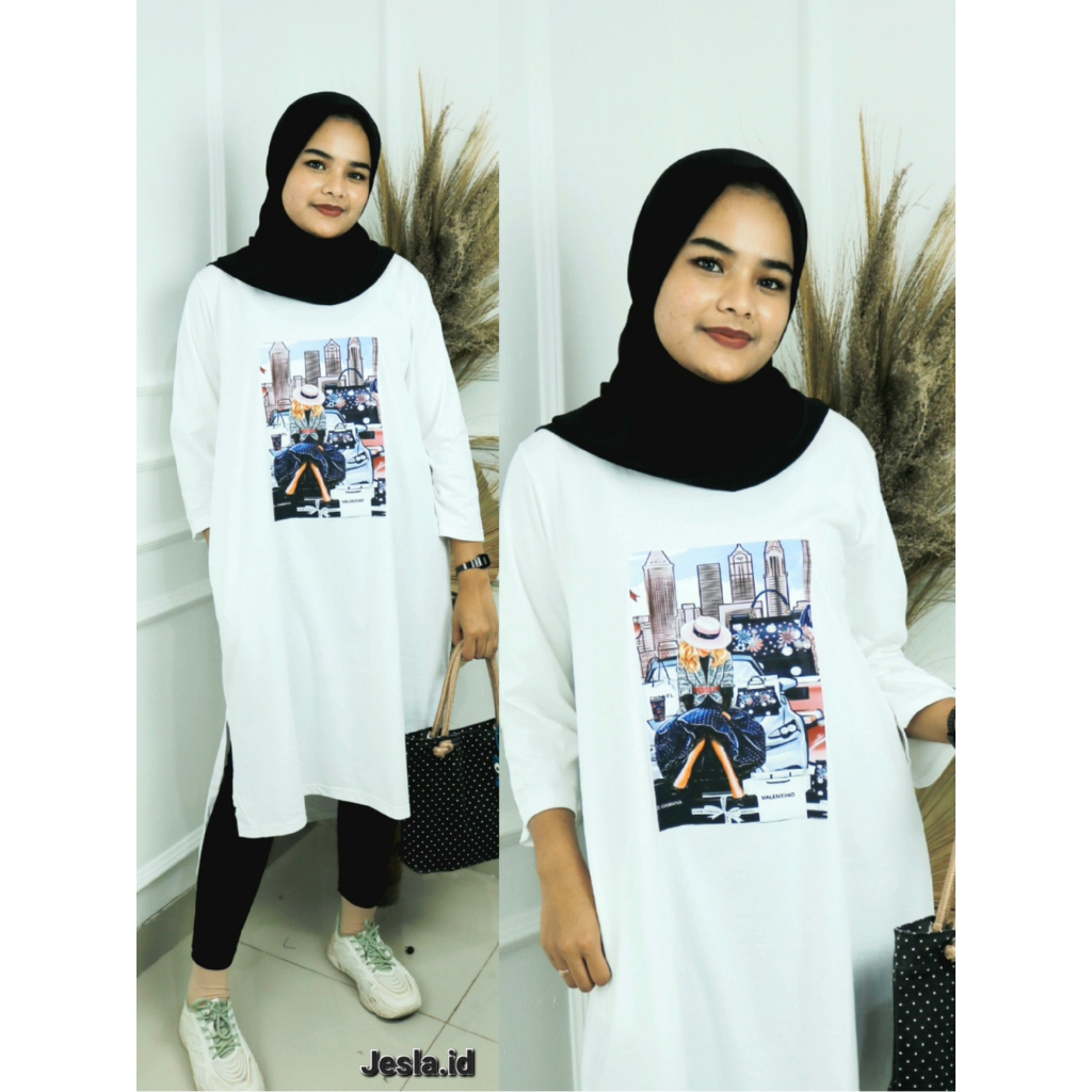 GAMIS TERBARU VALENTIN MIDI DRESS BO SIZE S M L XL DAN XXL JUMBO BAHAN KAOS KATUN COMBED 24S APK SAB