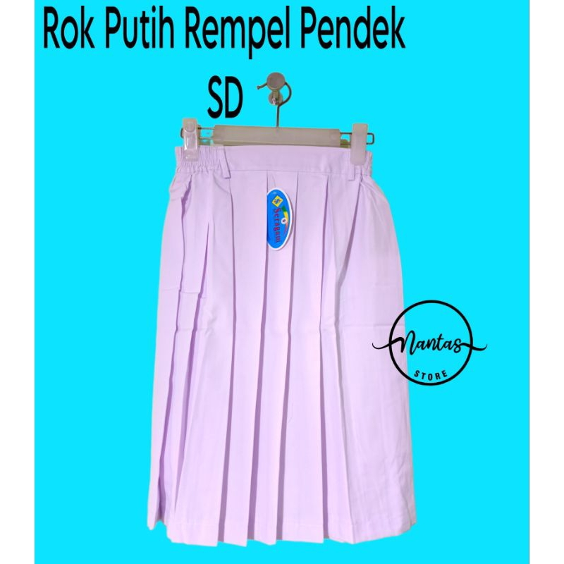 Rok Putih Pendek SD Merk SERAGAM Rok Putih Rempel Pendek SD Rok Putih SD
