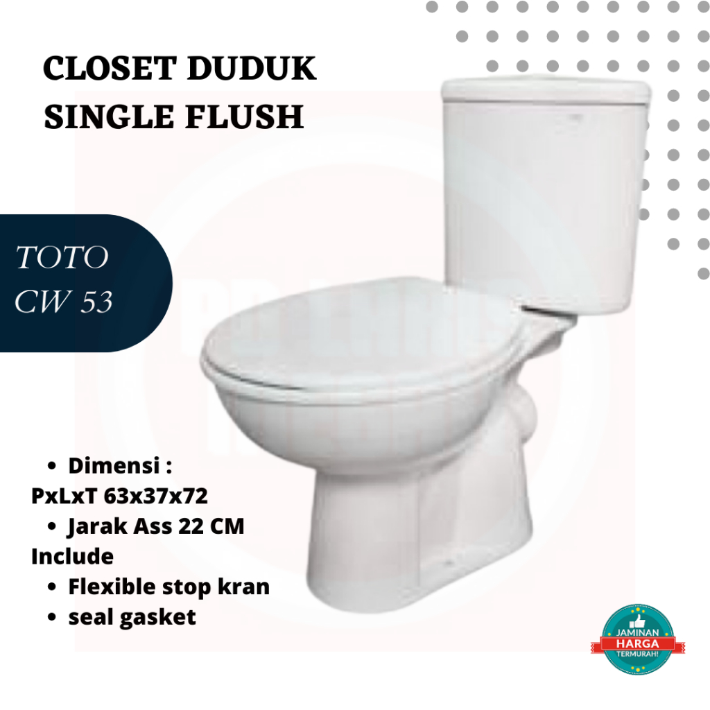 Closet TOTO CW 53 J / Kloset Toto CW 53 J / Closet duduk / Kloset Duduk