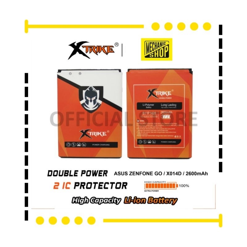 BATERAI XTRIKE ASUS ZENFONE GO X014D DOUBLE POWER
