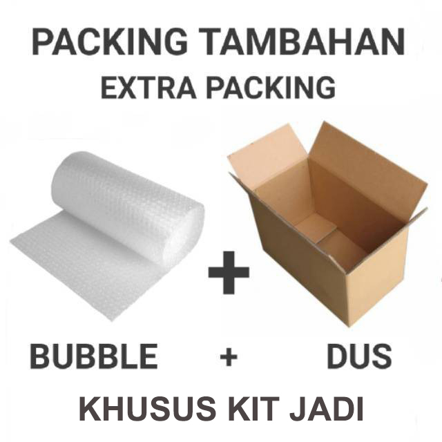 

PACKING EXTRA BUUBLE WRAP DAN KARDUS KHUSUS KIT JADI