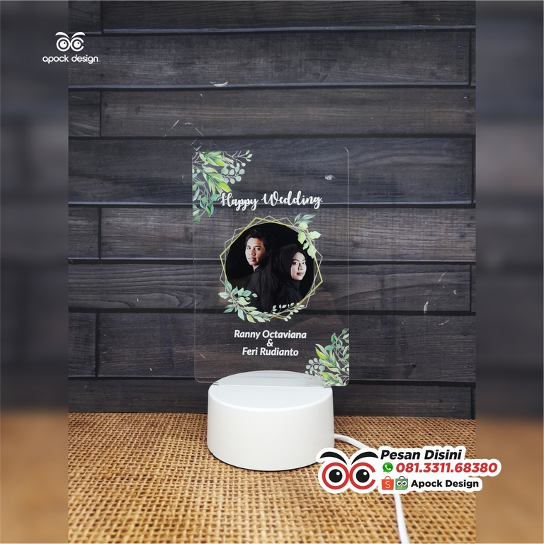 Lampu Tidur LED Akrilik Custom Foto/Vector/Tulisan