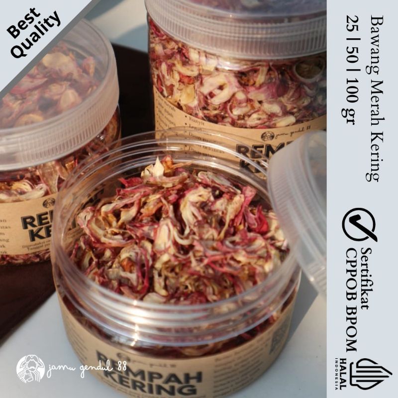 

Shallot Flakes - Bawang Merah Iris Kering - Rempah Kering by Jamu Gendul 88 Kualitas Premium