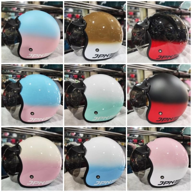 Helm jpn rainbow series kaca cembung kaca datar