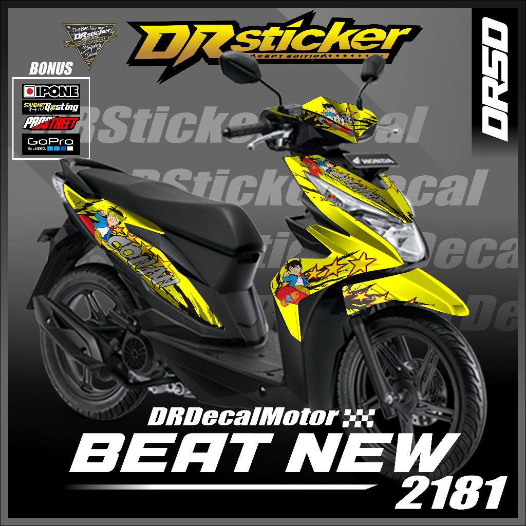 Honda Decal Stiker Motor Beat ESP 2017 2018 2019 2020 FullBody Sticker Beat Street Variasi conan
