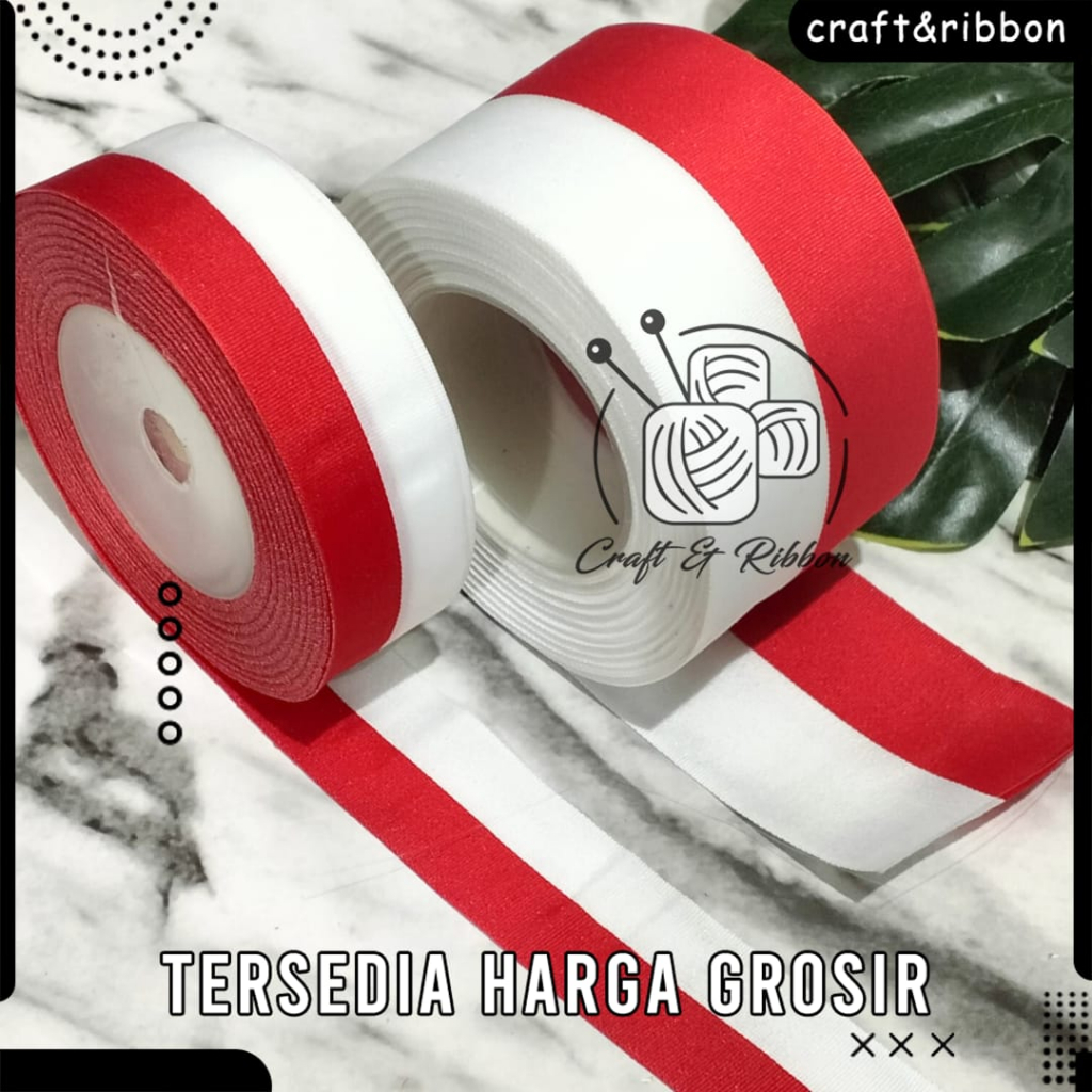 

Pita Merah Putih (Satin) per Roll 1/2 Inch(1,2 cm), 3/4 Inch(2 cm), dan 1 Inch(2,5 cm)