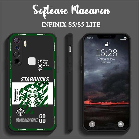 Softcase Macaron [UV12] Motif Starbuck For Infinix S5 Infinix S5 Lite - Case HP Infinix S5 Infinix S
