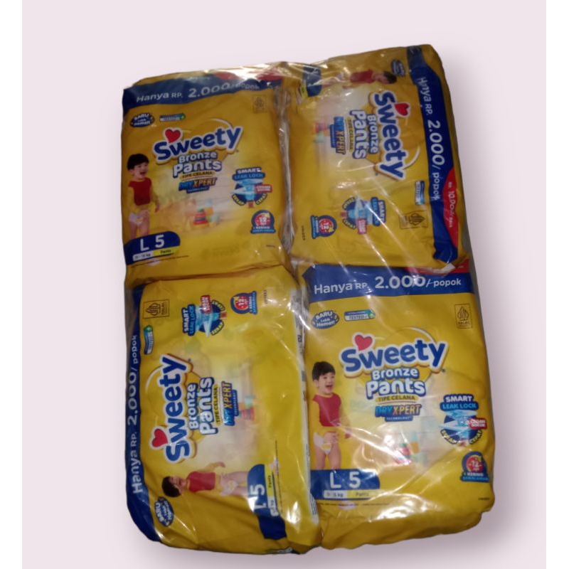 (Minimal pembelian 4 pack isi 20) Pampers Sweety Bronze pants M,L,XL
