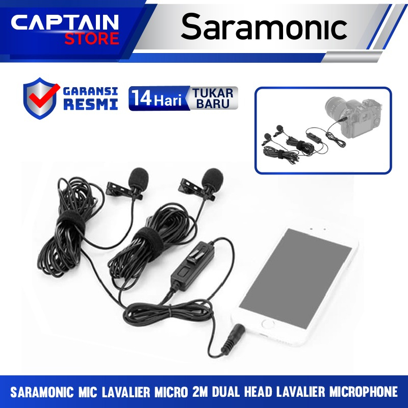 Saramonic mic Lavalier Micro 2M Dual head Lavalier Microphone