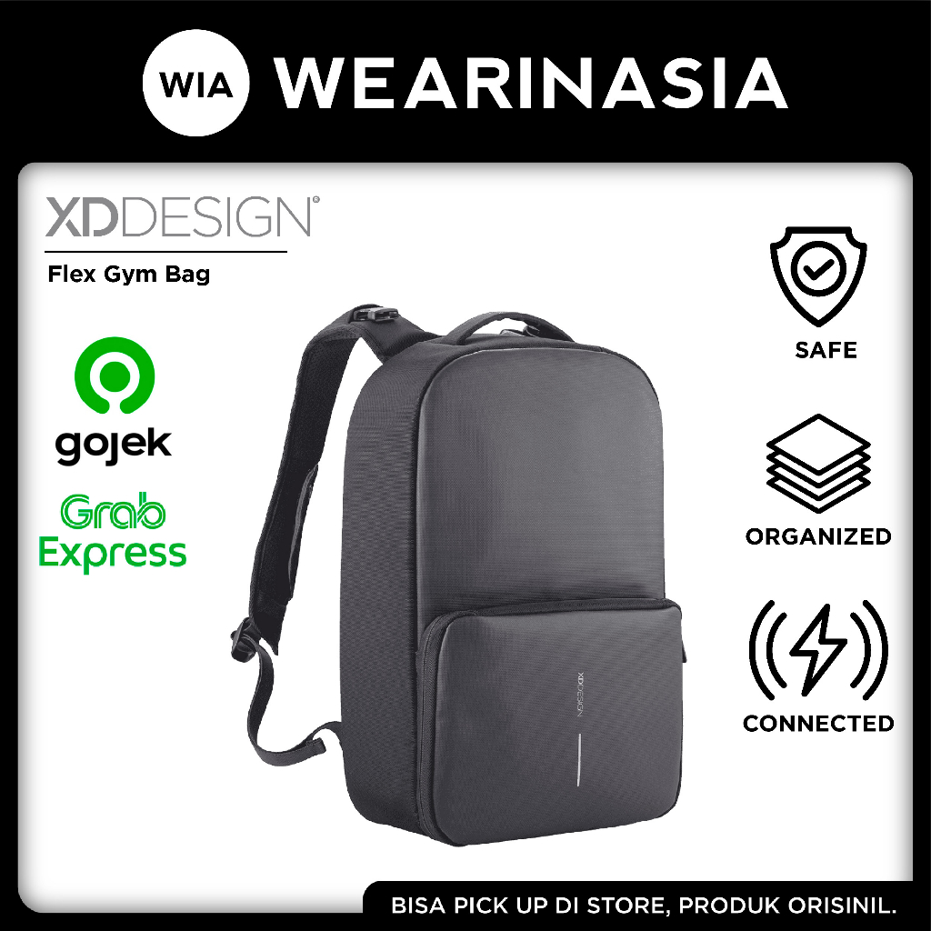 XD Design Flex Gym Bag Black Backpack Tansel Original