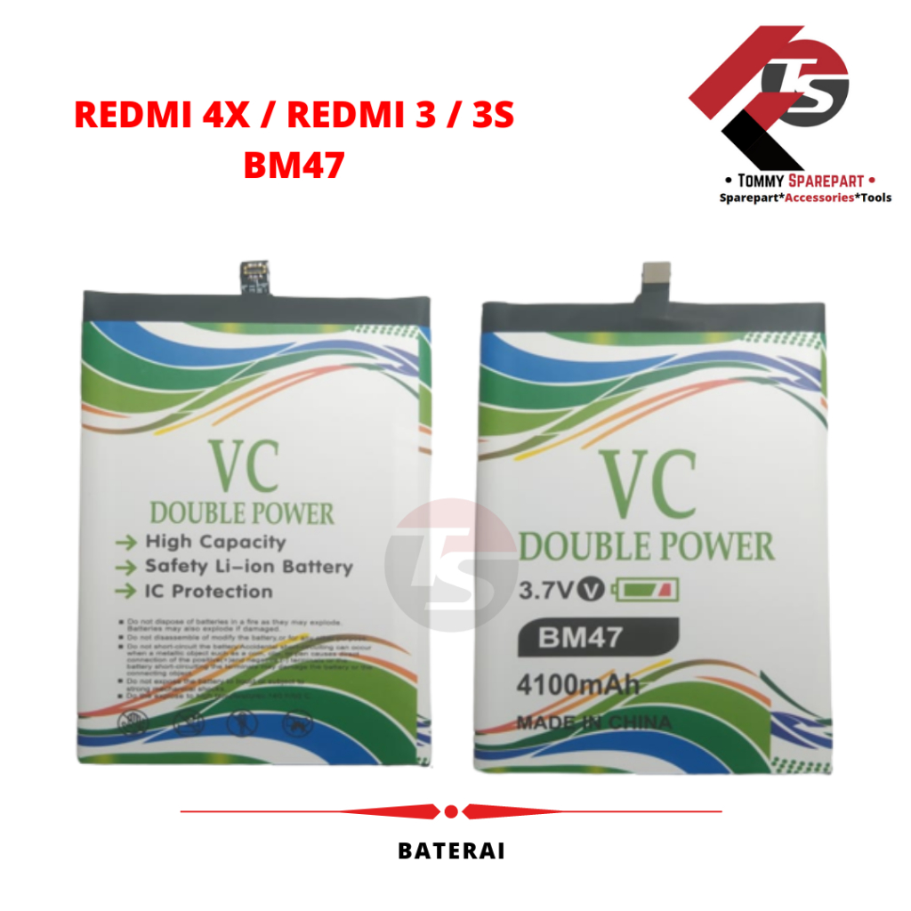 BATRE / BATERAI VC DOUBLE POWER REDMI 4X / 3 / 3S BM47