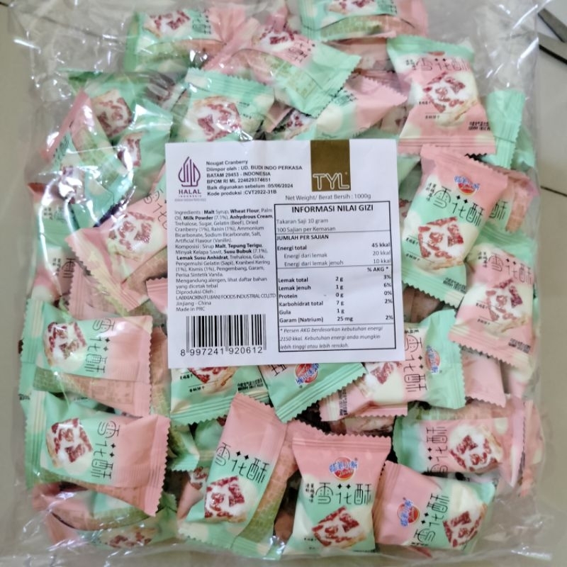 

TYL Nougat Snowflake Crisp Cranberry Snack Import Satuan