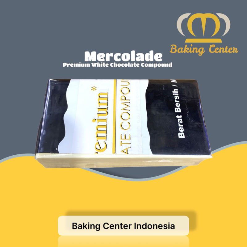 Mercolade Premium White Chocolate Compound - Cokelat Putih Premium Mercolade Repack