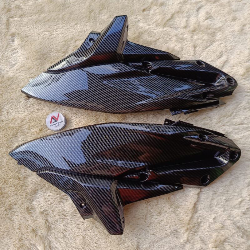 Cover Side Sambungan Bodi Body Kecil Step Samping Kiri Kanan Vario Techno 110 Karbu Full Carbon - Ka