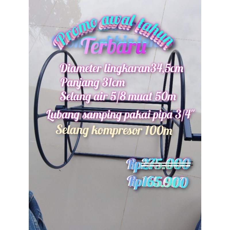 Lostklik Gulungan Selang Air 50Meter,50 Meter Water Hose Reel,Gulungan Kabel,Gulungan Selang