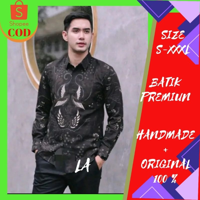 Kemeja Batik Pria WISNU KENCANA |Lapis Furing|Premium Original|Lengan Panjang|Elegan|Batik Solo