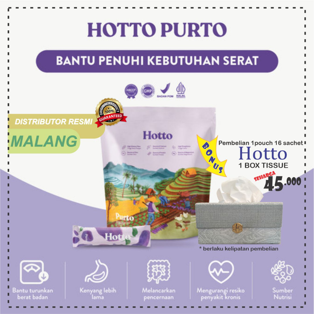 

Hotto Purto Oat 3,5,7,9 Sachet - 1 pouch (16 sachet)