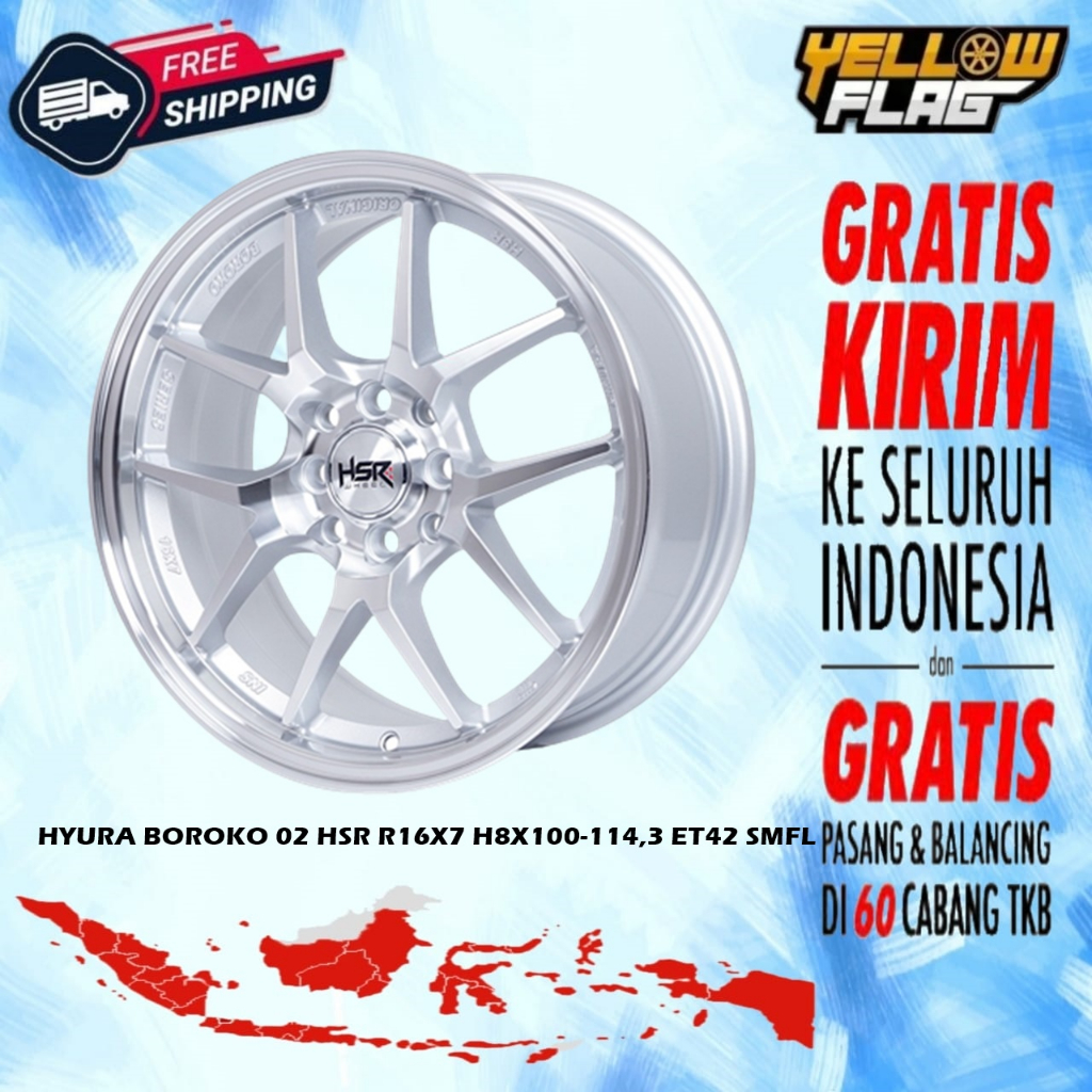 Velg Racing HSR Hyura Ring 16 Lebar 7 velg mobil murah Calya Sigra Satya (Free Ongkir)