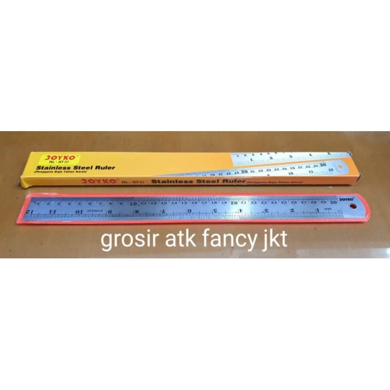 

( 1 pak = 12 buah ) RL ST30 Garisan Penggaris Besi Joyko Stainless Steel RL-ST30 30 CM