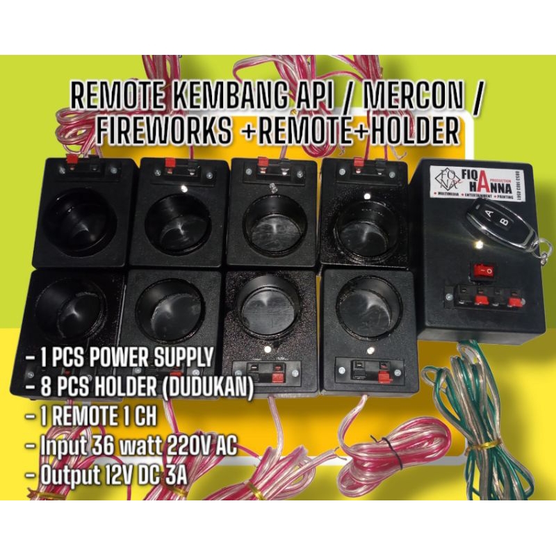 Power Supply (Adaptor) Khusus Kembang Api / Mercon / Fireworks + Holder + Remote Control