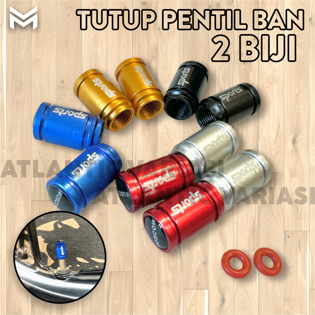 TUTUP PENTIL PENUTUP BATANG BAN MOTOR / TUTUP PENTIL FULL CNC SET 2 BIJI PLUG AND PLAY UNIVERSAL MOB
