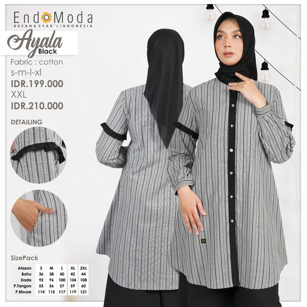 ENDOMODA AYALA KEMEJA ATASAN TUNIK WANITA | OUTFIT KERJA MUSLIMAH