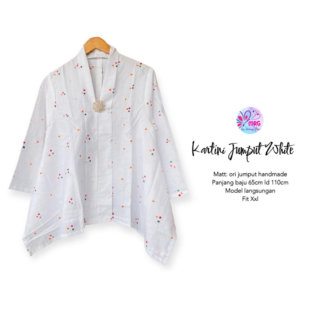 Blus Batik Kartini Jumputan Putih