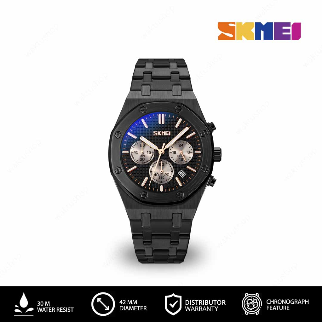 SKMEI 9296 Original Jam Tangan Pria Analog Stainless Steel Jam Tangan Tahan Air