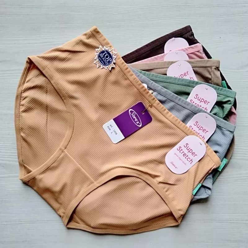 Celana Dalam Wanita Sorex 1258 Super Stretch | Cd Cewek Motif Garis Salur Timbul