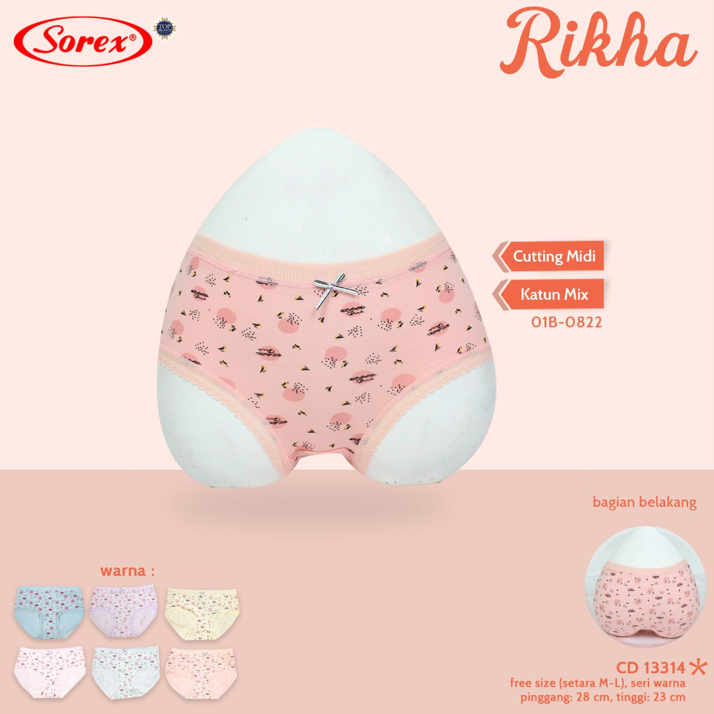 CD MOTIF 13311 SOREX - Celana Dalam Wanita Sorex 13311 13314  Khusus Ukuran L Fit To XL Celana dalam