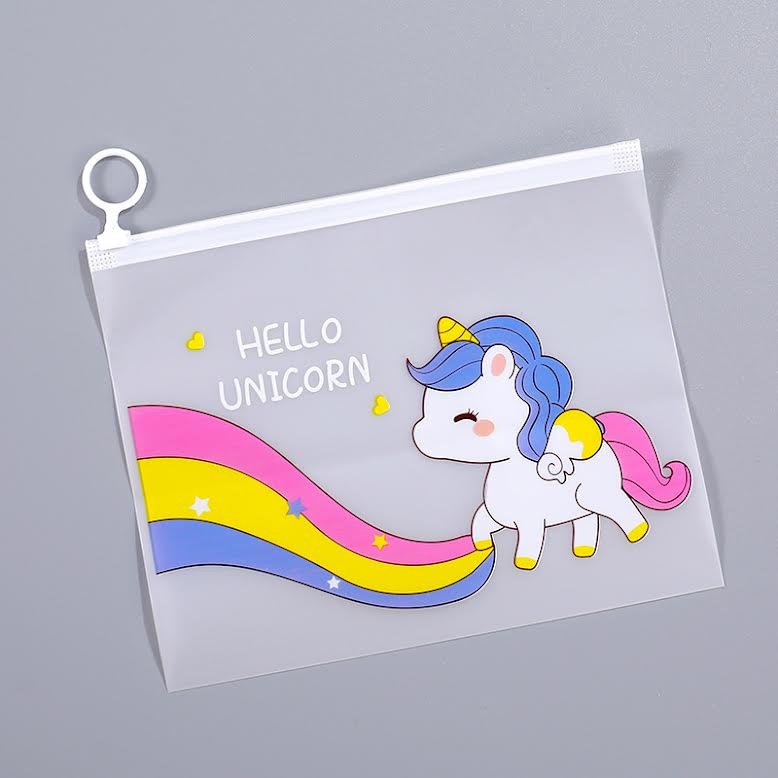 

ORGANIZER BAG ZIPPER A5 MOTIF HELLO UNICORN CUTE ANIMAL ( TEMPAT PENSIL / HP / POUCH LUCU )