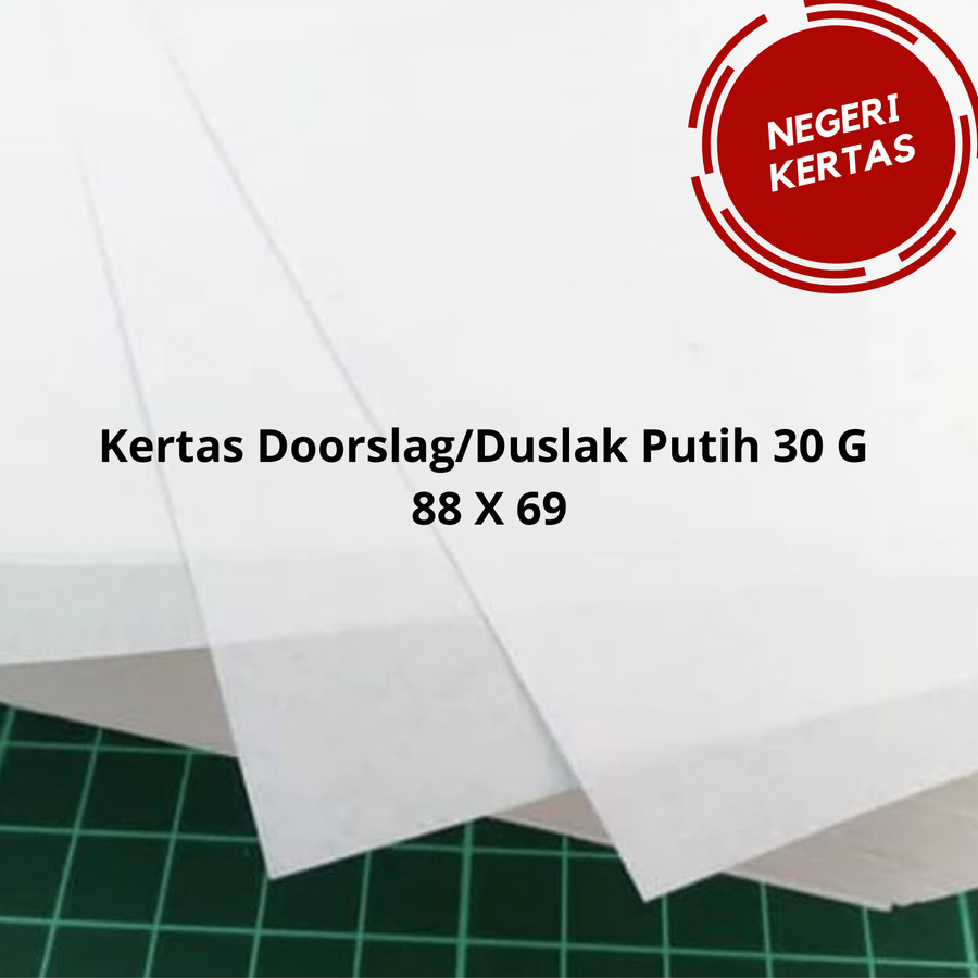 

KERTAS DOORSLAG/DUSLAK PUTIH 30 GSM 88x69cm (Plano / rim)