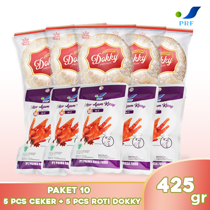 

PAKET 10 - 5pcs Ceker Ayam Kecap + 5pcs Roti Dokky Siap Makan - Makanan Instan - Makanan Siap Saji - PRF