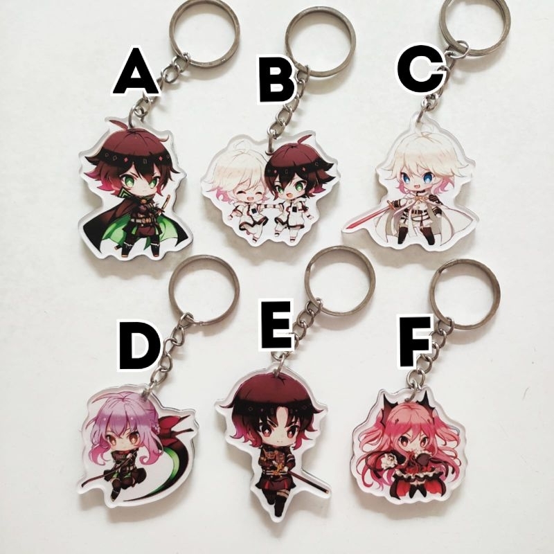 Keychain Anime Owari no Seraph 1 Gantungan Kunci Ganci Akrilik Merchandise
