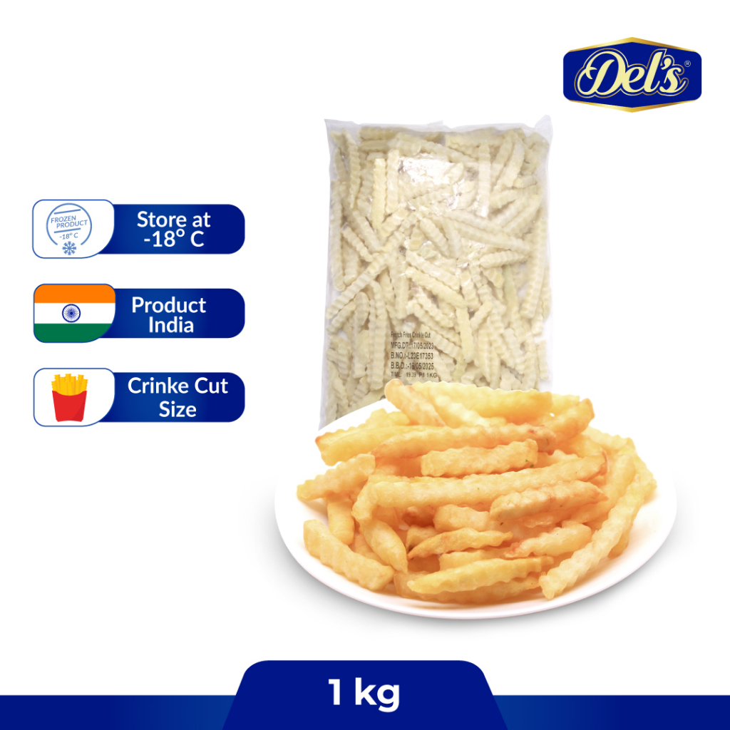 

Del's French Fries Crinkle Cut / Kentang Goreng Crinkle - 1 Kg
