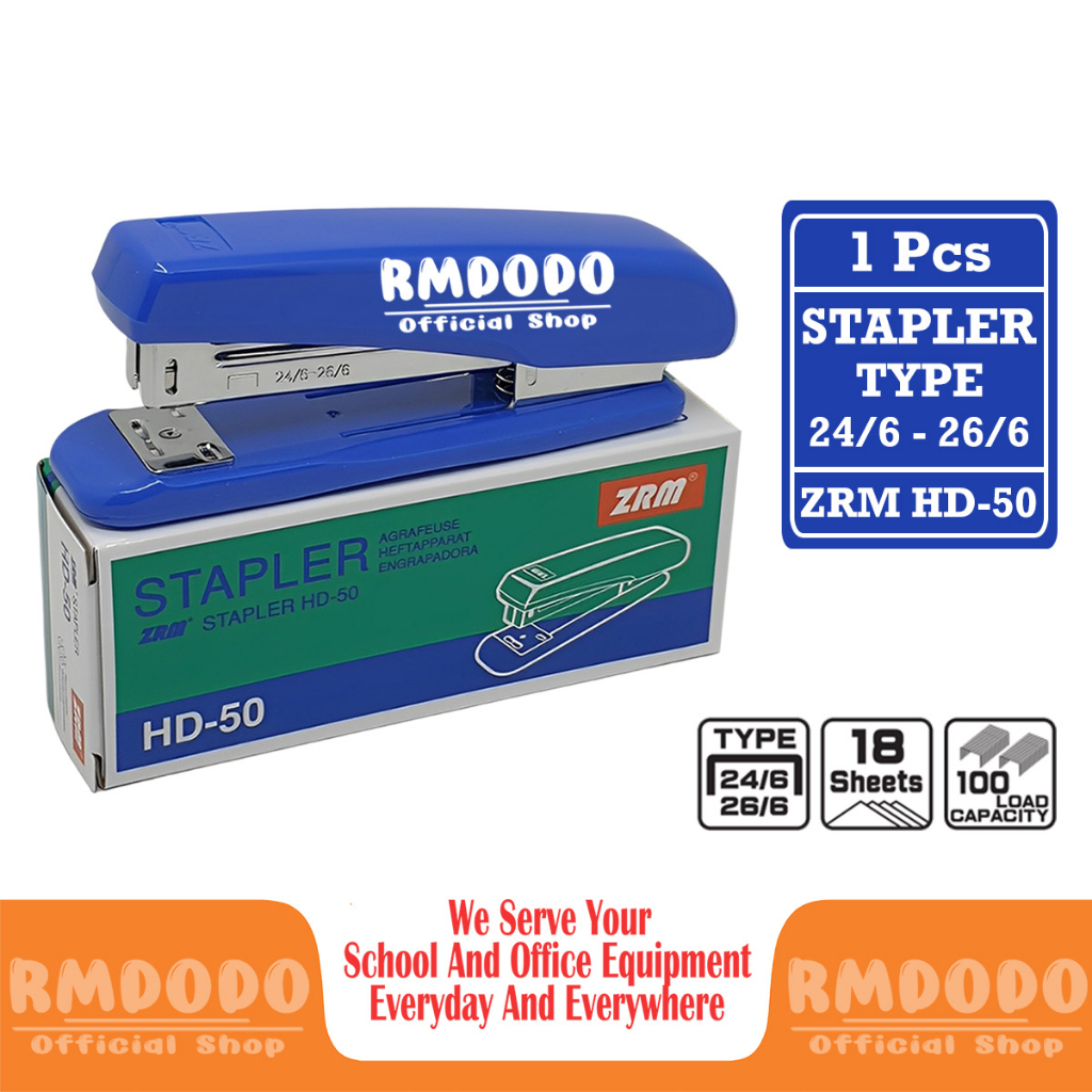 

Rmdodo - Stapler HD-50 Satuan [1 Pcs Stapler] / Stepler No.3 / Jepretan ZRM / Hekter Tipe 24/6 , 26/6