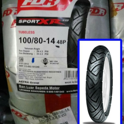 COD TerMurah promo diskon ban tubles fdr sport xr evo100/80-14 RING 14 matic beat scoopy mio vario n