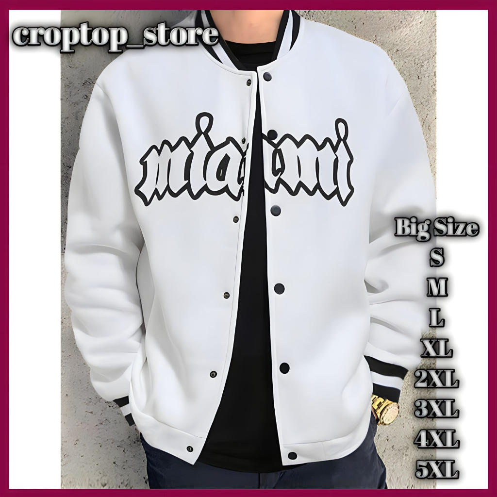 JAKET VARSITY PRIA JUMBO LONG SLEEVE AND 2XL 3XL 4XL 5XL JACKET BASEBALL MIAMI OVERSIZE KEKINIAN SIM
