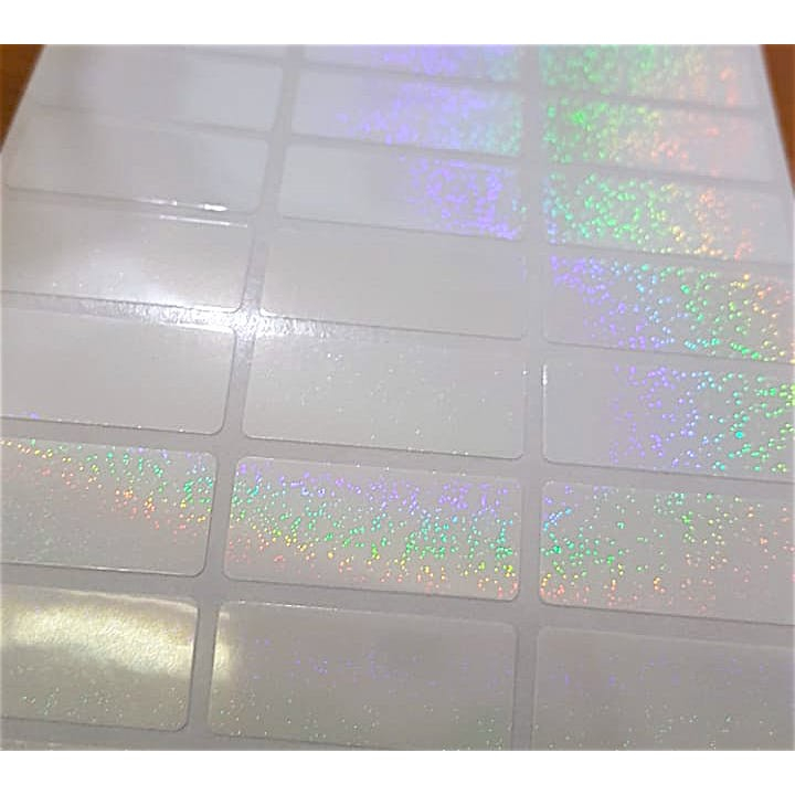 

Label nama stiker waterproof Polos Snowy Glitter