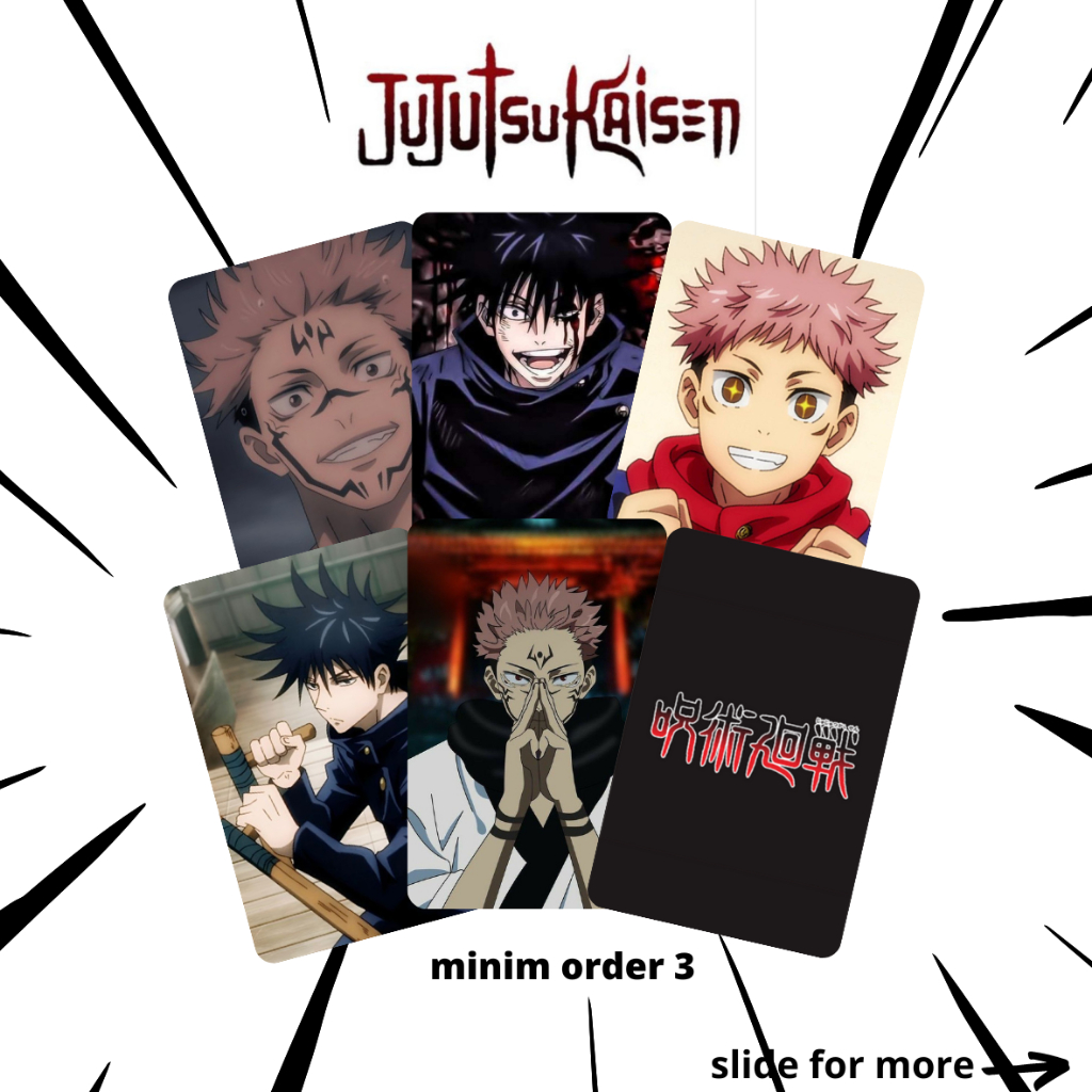 PHOTOCARD JUJUTSU KAISEN YUJI ITADORI MEGUMI FUSHIGURO ANIME