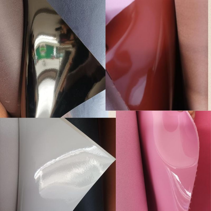 Kulit Sintetis Kilap Glossy DM Lak Tebal 2mm Untuk Sendal Sepatu 50cm137cm