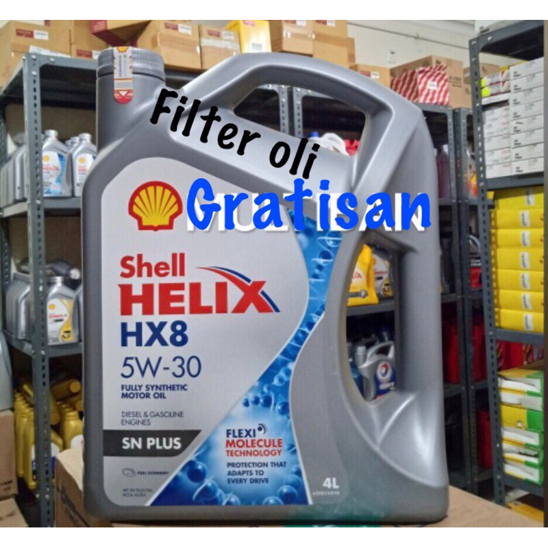 HX8 shell helix 5W 30 4Liter (gratis filter oli)