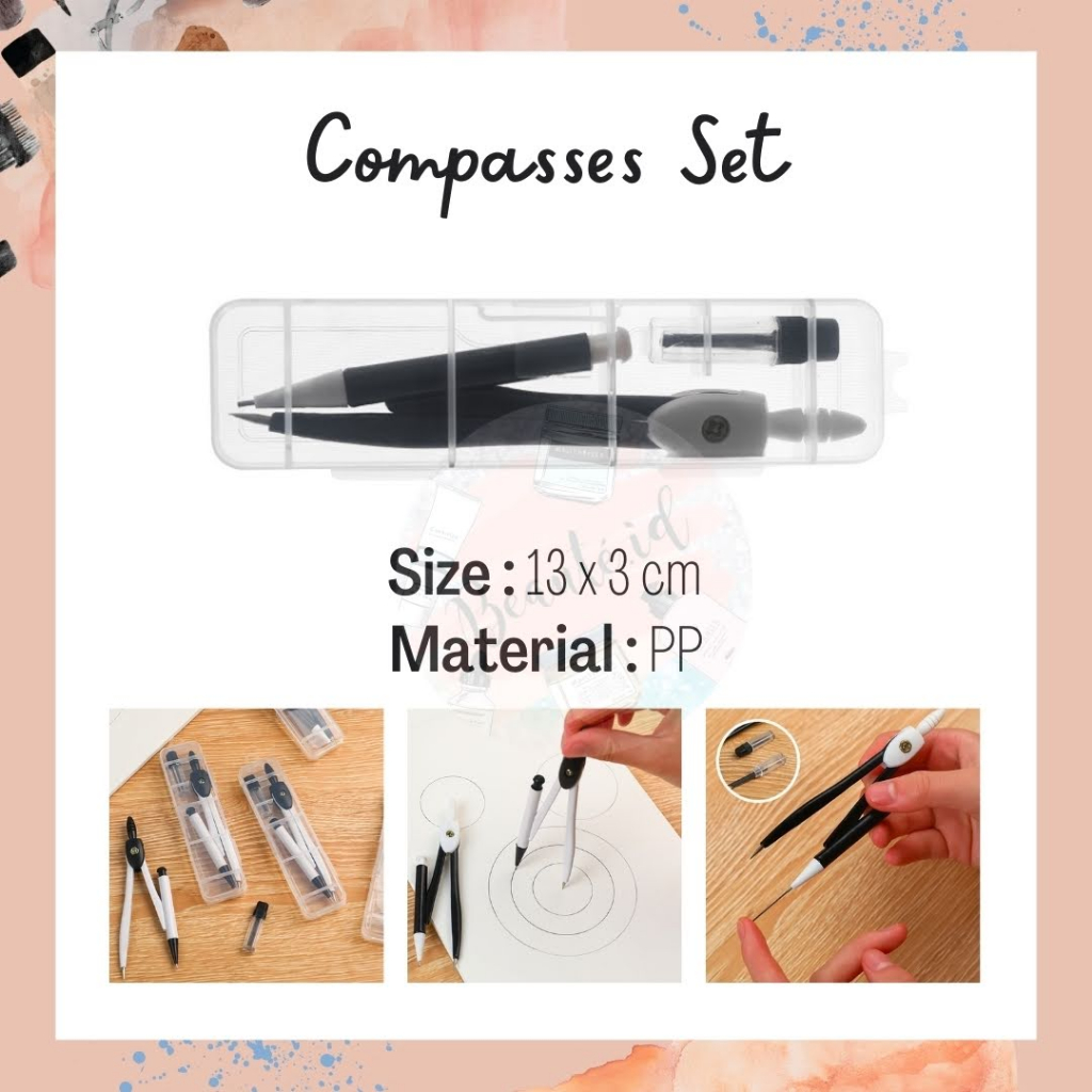

Set Jangka ATK Peralatan Sekolah Gambar Lingkaran Untuk Siswa Pelajaran Matematika Jangka Dengan Refill Isi Pensil Material PP Compasses Set Elementary School