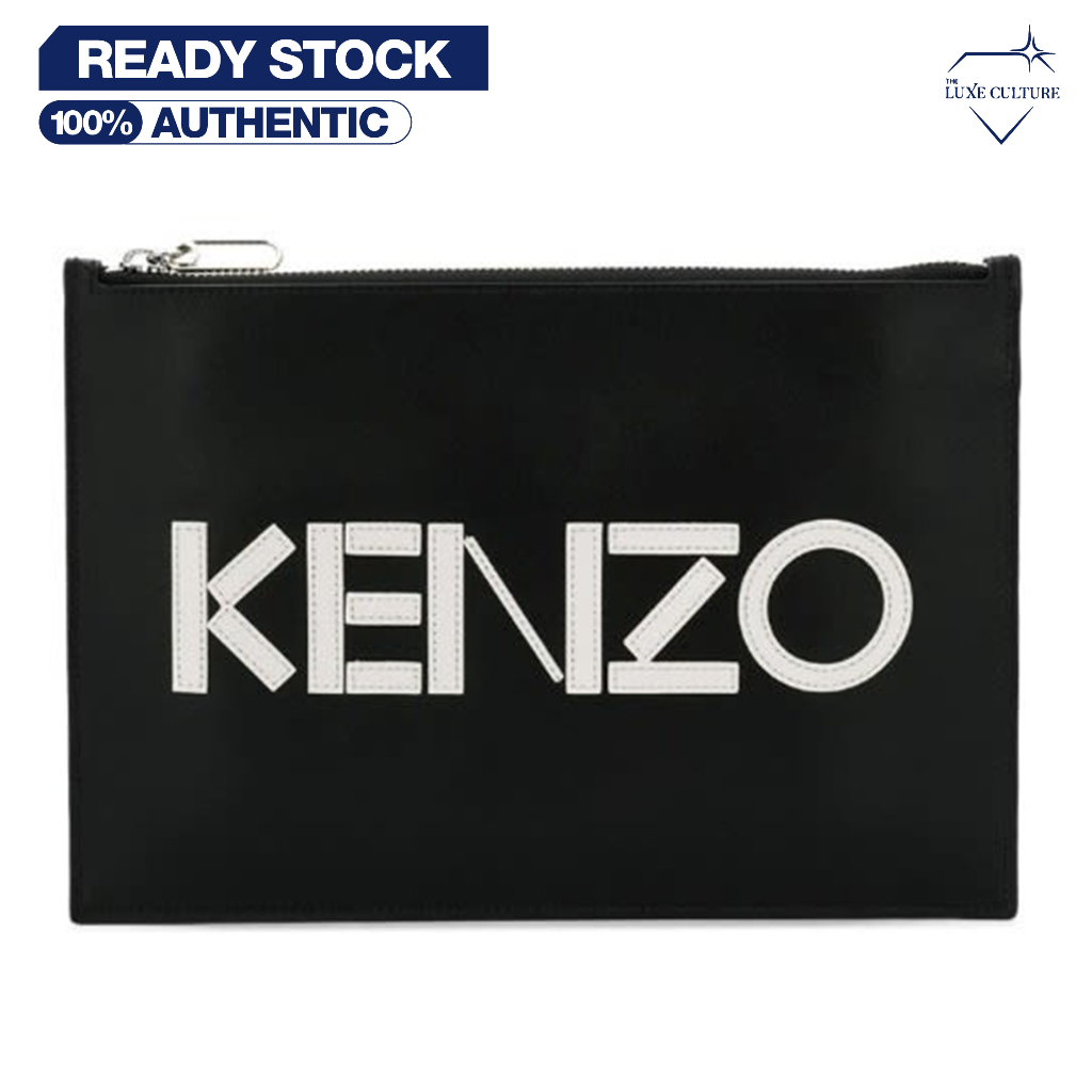 Kenzo Leather Black Pochette / Tas Branded Original
