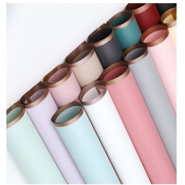 

KERTAS FLOWER WRAPPING GOLD LINE COLOR TRANSPARENT CELLOPHANE ECER KERTAS BUKET BUNGA HAND BOUQUET - DEEP COLOR | CL01